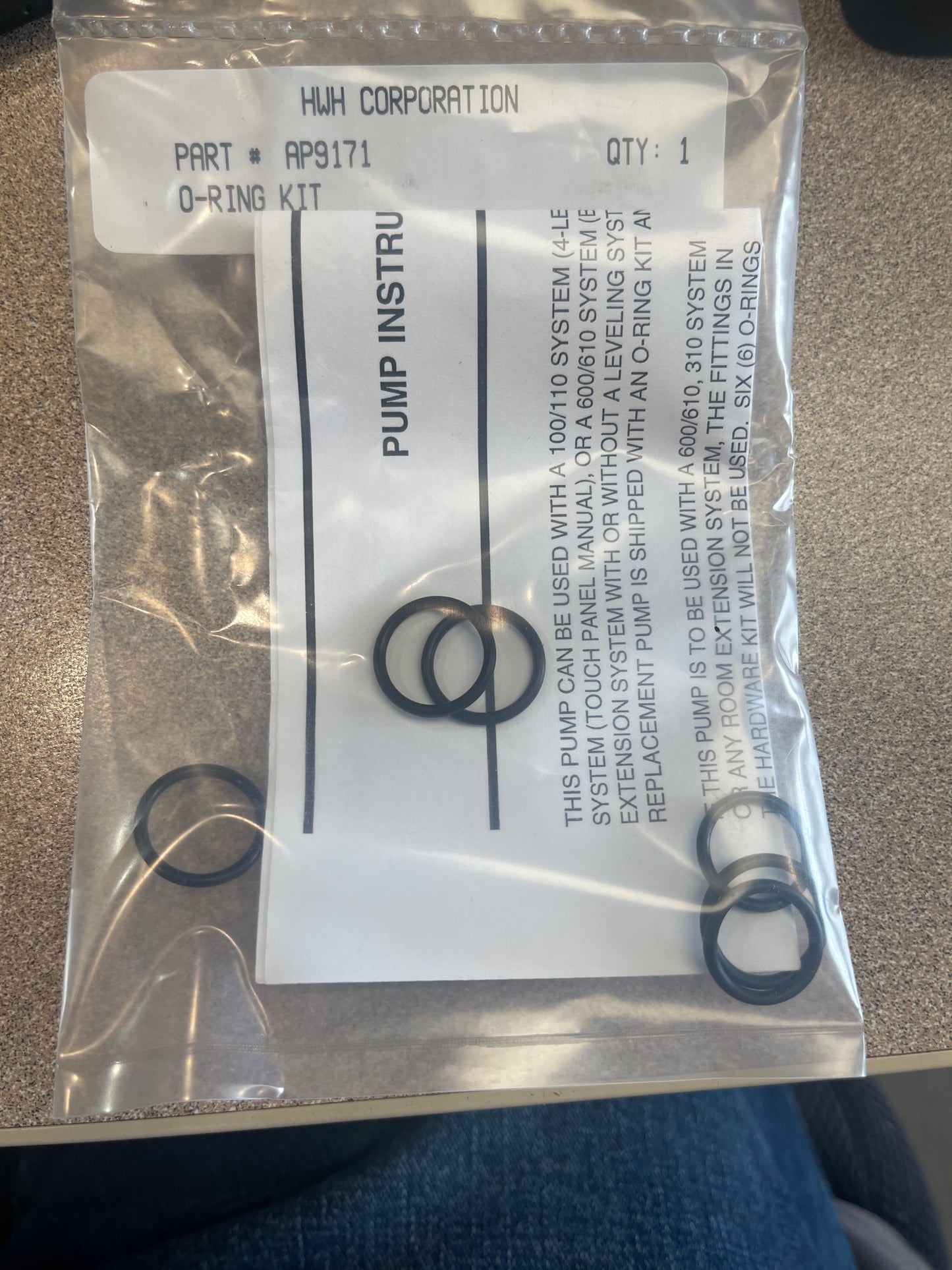 RAP9171 - Pump/Manifold O-Ring Seal Kit (4)