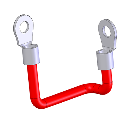 HWH RAP55665 (AP55665) - MOTOR BATTERY CABLE #4 8″ 5/16