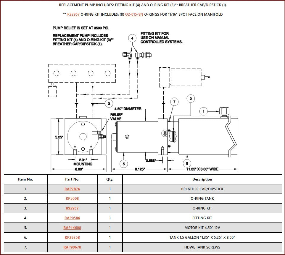 RAP30348 - Motor/Pump/Reservoir Assembly - 1.5 Gallon - 4.5
